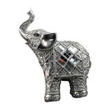 Maxbell Modern Elephant Statue Resin Figurine Collectible for Office Desktop Decor Argent