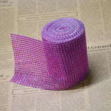 Max 5 Yard 24 Rows Rhinestone Ribbon Trim Net Drill Mesh Wrap DIY Craft Rose Red