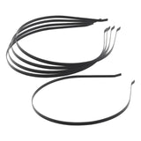Maxbell 5Pcs 5mm Stainless Steel Hairbands Headwear Handicraf Ladies Girls Women black