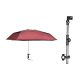 Maxbell Beach Chair Umbrella with Universal Clamp Stroller Umbrella Clip on Umbrella Red Double Layer