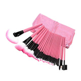 Maxbell Makeup Brush Sets with Roller Bag Shadows Brush Powder Brush for Women Gifts Pink
