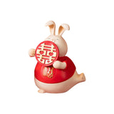 Maxbell Chinese Style Lucky Rabbit Statue Animal Figurine for Wedding Table Holiday