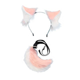 Maxbell Fox Ears and Tail Cosplay Set for Children Men Women Animal Themed Parties Pink