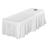 Max Massage Cosmetic Table Valance Sheet Cover with Hole 75x28inch White - Aladdin Shoppers