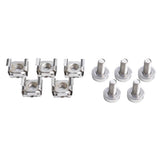 Max 10 Pack Lot - M6X16 Rack Mount Cage Nuts & Screws w/ Washers - Square Clips
