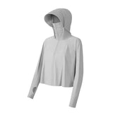 Maxbell Long Sleeve Sun Shirts Sportswear Thin with Mask Quick Drying Fishing Hoodie Grey