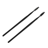 Max 2PCS Reusable Nylon Mascara Wands Makeup Eyelash Extension Brush Wood Handle Black