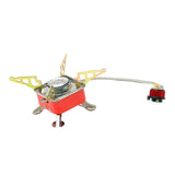 Maxbell Camping Gas Stove Folding Mini Furnace Camp Stove for Garden Outdoor Cooking Tube Adapter Red