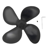 Maxbell 4-blade Fireplace Stove Fan Blade Replacement Aluminum Black