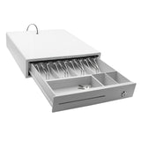 Maxbell Cash Drawer Box Cash Drawer Tray RJ11 Key Lock for Stores Shops White