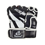 Maxbell Mma Gloves Half Finger Training Boxing Gloves Hand Wraps Kick Boxing Gloves Black White