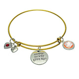 Maxbell Hidden Hollow Beads Birthstone Expandable Women's Wire Bangle Bracelet 5