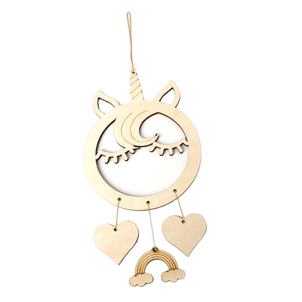 Max Wood Plaque MDF Dreamcatcher Mobile Dream Catcher Unicorn+4xCord Unicorn 1