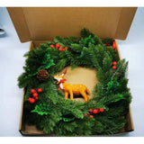 Maxbell Christmas Door Wreath 45cm Greenery Wreaths Wall Hanging for New Year Party