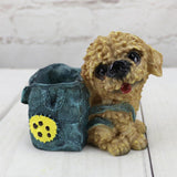 Maxbell Resin Dog Pen Pot Pencil Brush Holder Desk Organizer Home Desk Decoration B