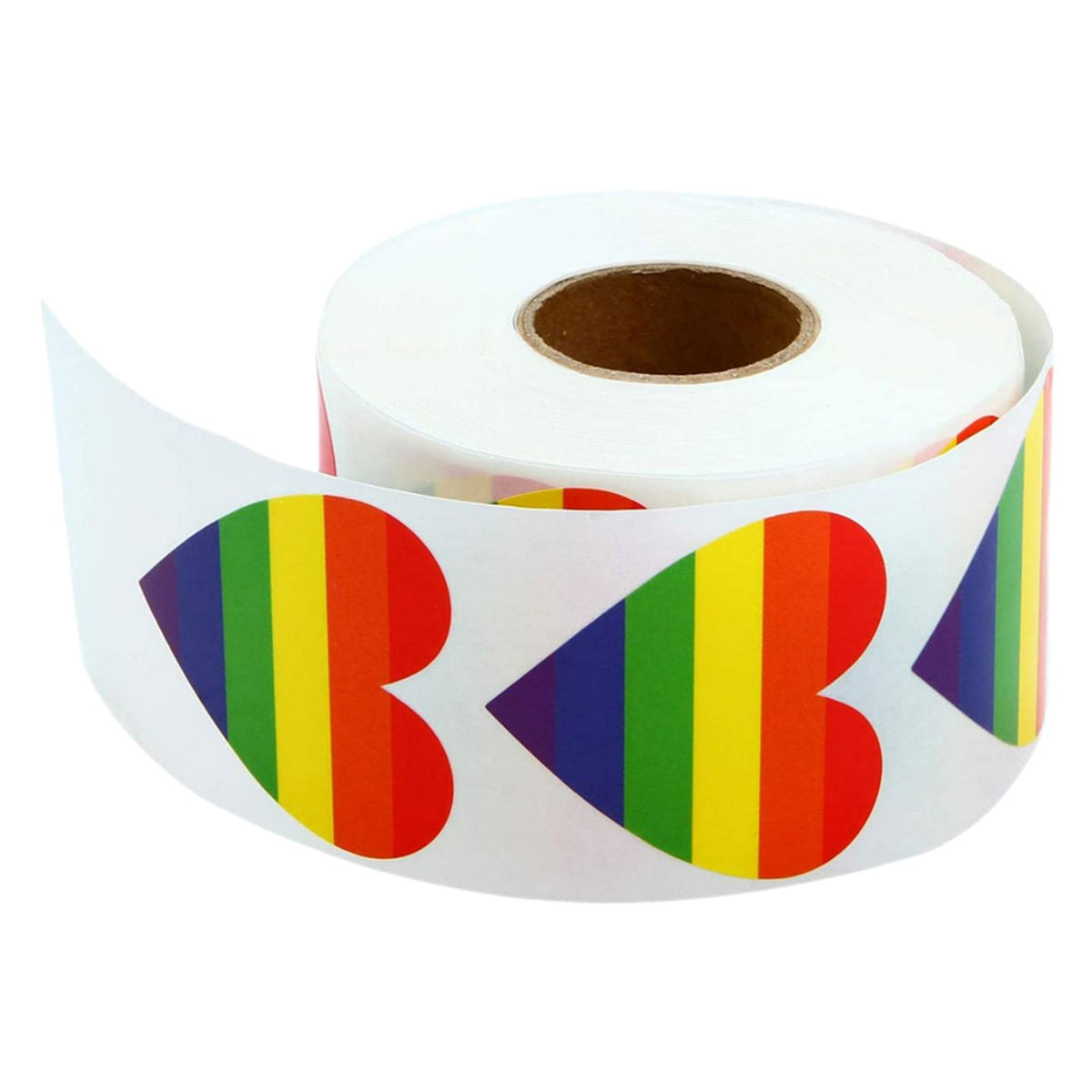 Maxbell 500x/Roll Rainbow Heart Sticker Valentine'S Day Sealing Labels Self Adhesive