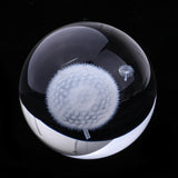 Max 60mm Dandelion Crystal Ball Glass Sphere Display Meditation Home Decoration