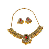 Maxbell Vintage Necklace Earring Set Gorgeous Trendy for Prom Anniversary Party Red