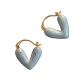 Maxbell Heart Shape Girls Earring Stud Drop Earrings Jewelry Lightweight Accessories Blue