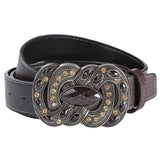 Maxbell Retro Style Men Belt Metal Belt Buckle Casual Waistband Clothes Accessories Brown