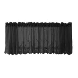 Max Embroidered Window Voile Sheer Curtain Valance Tiers Black-Valance-130x41cm