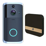 Maxbell Black Wireless Video Doorbell Wire-Free Night Vision Camera w/Chime UK-plug