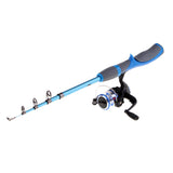 Maxbell Ice Fishing Rod Ultralight Detachable Fishing Pole Spinning Rod Blue