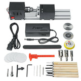 Maxbell Mini Lathe Beads Machine Wood Working DIY Rotary Tool for Grinding EU Black