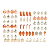 Maxbell 72x Christmas Tree Decorations Ornaments for Holiday Home Decor Aureate with argent