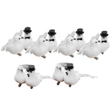 Maxbell 12pack Creative Couple Dove Artificial Bird Party Orgaments 5.9x3.1x2.8inch