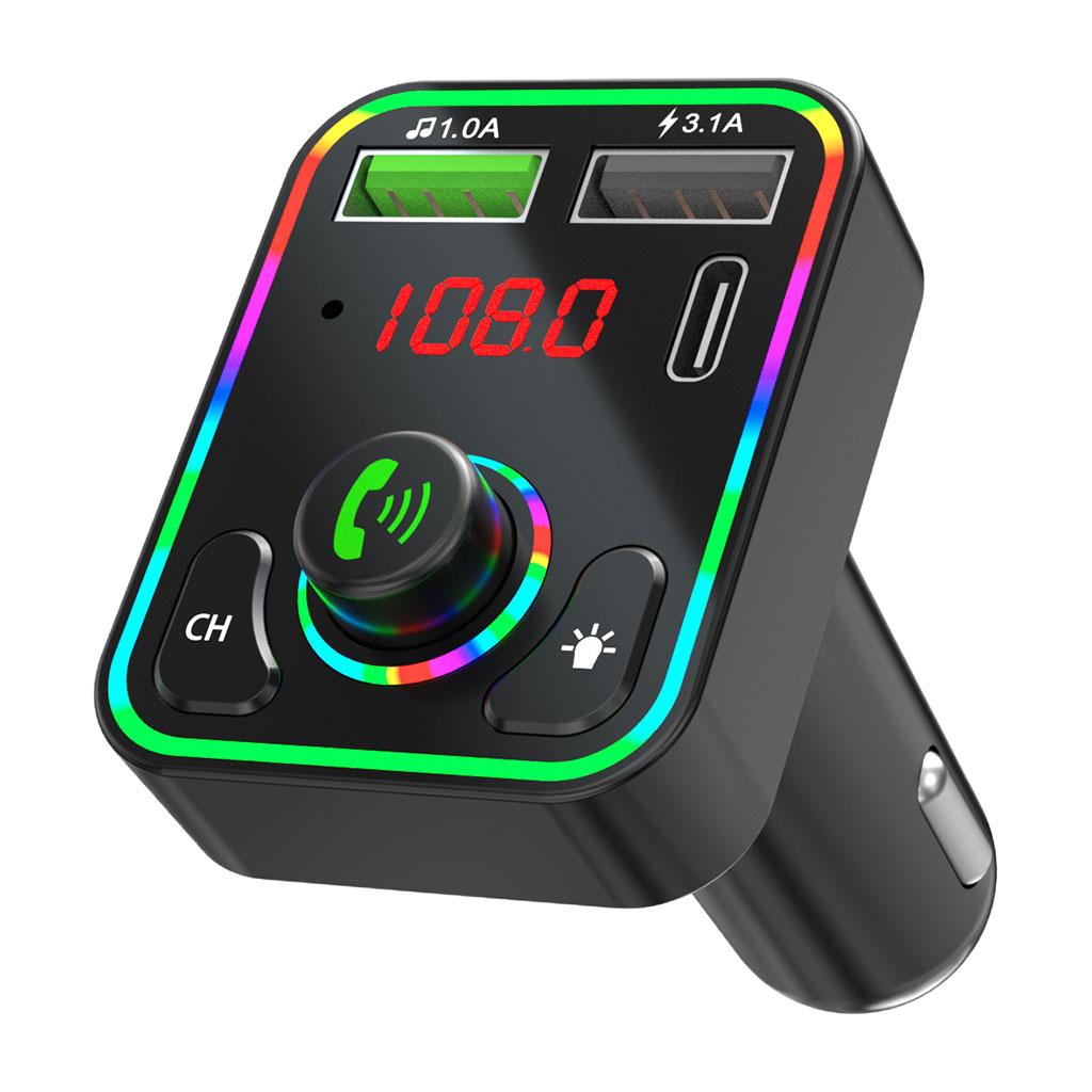 Maxbell Bluetooth 5.0 FM Transmitter LED Backlit Support TF Card USB Drive for Car