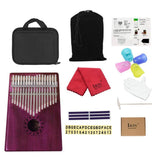 Maxbell Portable 17 Key Kalimba Mbira Finger Percussion Thumb Piano Fushcia