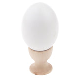 Maxbell Wooden Easter Simulated Egg w/ Stand Home Decor Kids Pretend Play Toy Gift White