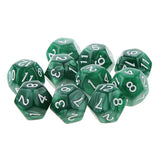 Maxbell Pack of 10pcs Pearl Green D12 Twelve Sided Game Dice D&D TRPG Games Party Supplies
