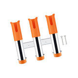 Maxbell 3 Line Fishing Rod Holder Pole Rest Fishing Pole Rack for Boats Garage Yacht Orange