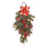 Maxbell Winter Christmas Teardrop Wreath Artificial Door Swag for Garden Decoration