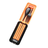 Max Maxb Portable Flatware Set, Travel Utensils Set with Carrying Case Yellow