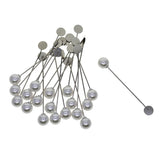 Max 20 Set Stick Pin Hat Lapel Pins Brooch Base Part DIY Findings Crafts Pearl