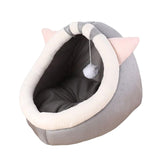 Maxbell Cat Sleeping Beds with Ball Toy Semi Closed Warm Nest Small Dog Bed Kennel