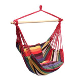 Maxbell Hanging Rope Hammock Chair Swing Seat for Indoor Outdoor Spaces Rainbow