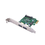 Maxbell Pci-e 1x to USB 3.2 Gen1 5Gbps Expansion Card PCIe to USB Card for Desktops Green Rear USB