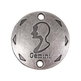 Maxbell 20Pcs Jewelry DIY Accessories Twelve Constellations Gemini Round Pendants