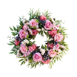 Maxbell 40cm Door Front Wreath Rose Artificial Flowers Garland Indoor Outdoor Home