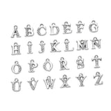 Maxbell A-Z Letter Charms Alphabet Beads DIY Earring Bracelets Gift for Women Silver