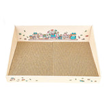 Maxbell Cat Scratch Pad with Box Interactive Toy Couch for Furniture Protection Brown