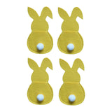 Maxbell 4x Easter Cutlery Bag Bunny Cutlery Holder Universal for Table Ornaments Yellow