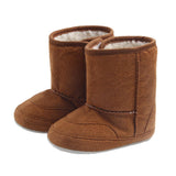 Maxbell Baby Soft Sole Anti-Slip Mid Calf Winter Warm Infant Prewalker Snow Boots 6-12 Months Brown