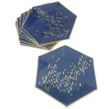 Maxbell 8 Pieces Hexagonal Disposable Paper Plate Tableware for Wedding Party 23cm