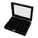 Max Maxb Luxurious Large Velvet Jewelry Box Case Storage Holder Black