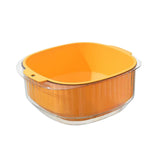 Maxbell Fruit Drain Basket Basin Colander Bowl with Handles for Vegetable Rice Yellow